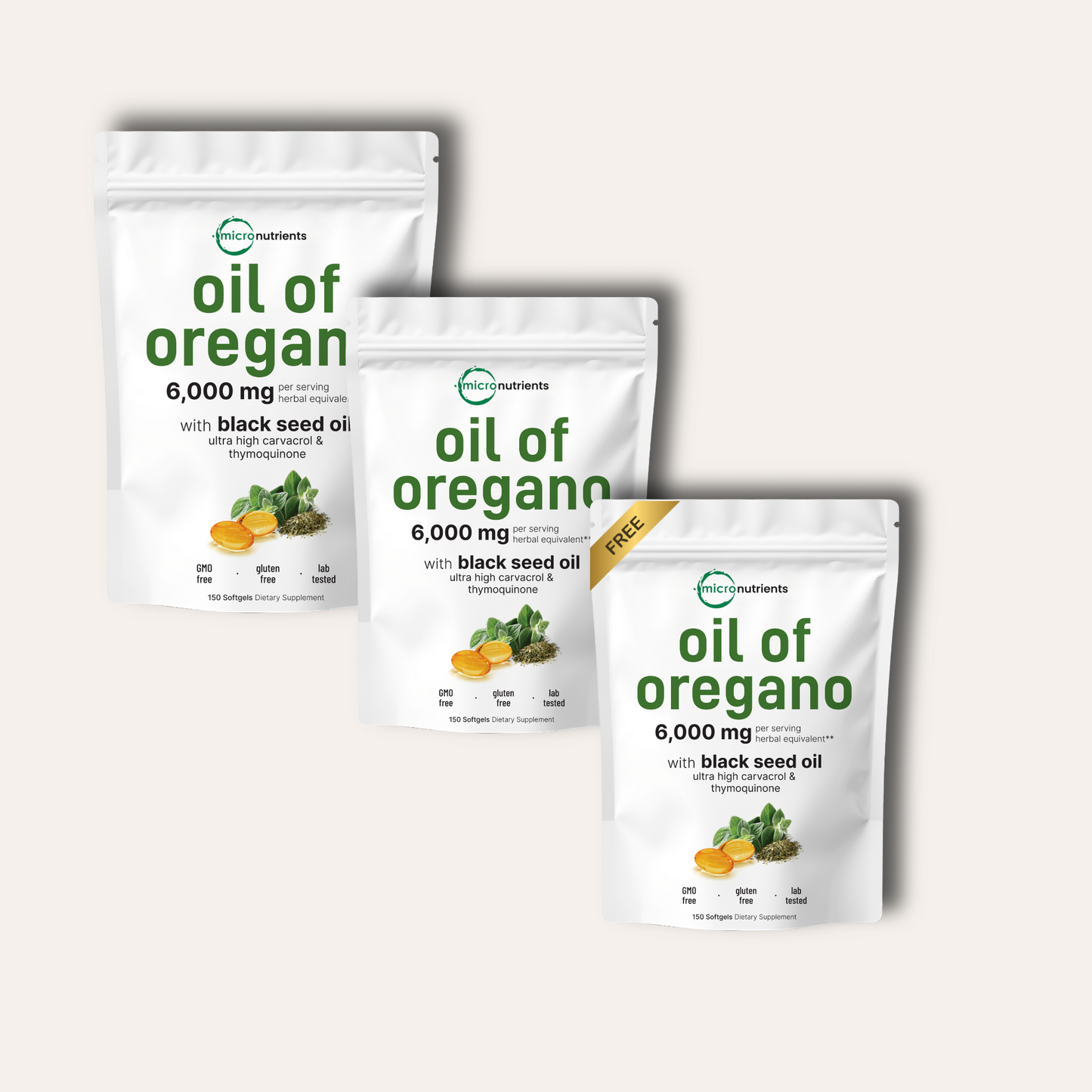 OreCare™ |  én-trins oregano- og sortkommenolie softgel-kapsler