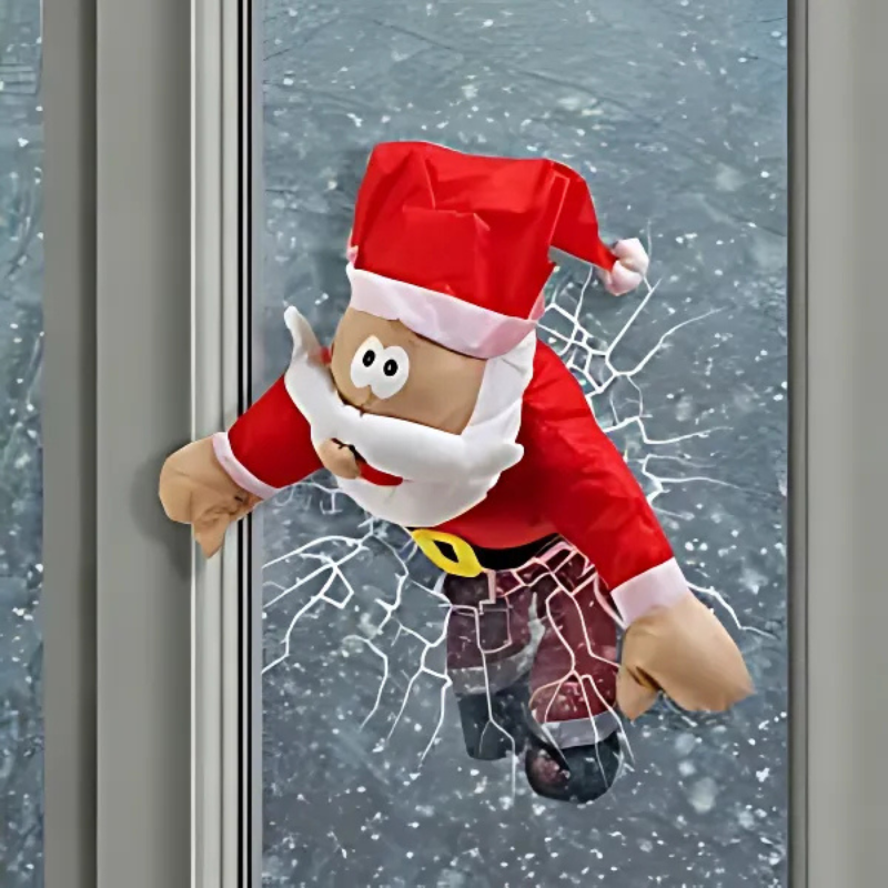 JollieCrash™ – Julemand og Rensdyr Vindues-Crash Dekoration