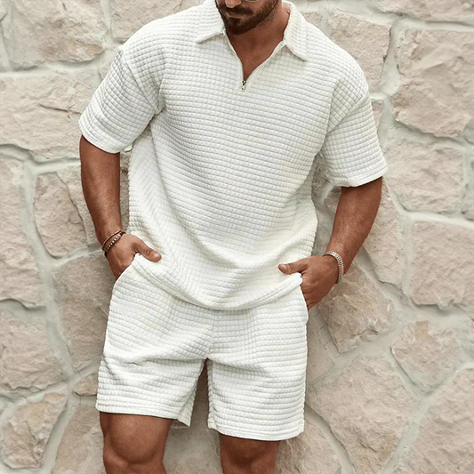 LUXO SÆT™ - Herrernes Luksuriøse Afslappede T-shirt og Shorts-sæt
