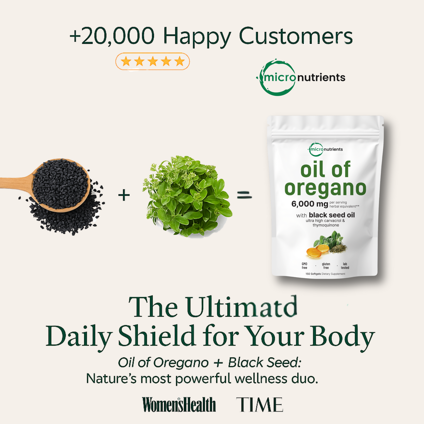 OreCare™ |  én-trins oregano- og sortkommenolie softgel-kapsler