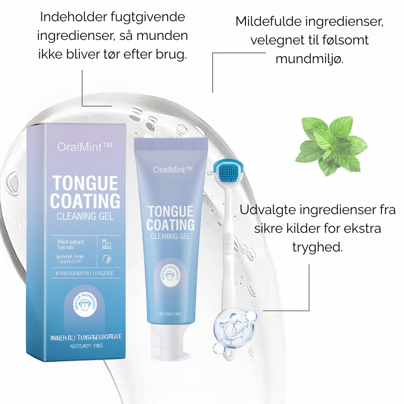 OralMint™ | Sig farvel til belægninger på tungen, dårlig ånde og bakterier.