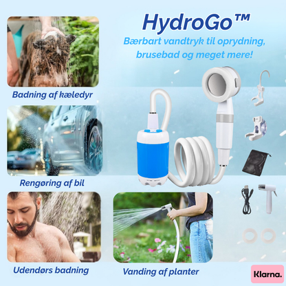 HydroGo™ | Bærbart vandtryk til oprydning, brusebad og meget mere!