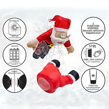 JollieCrash™ – Julemand og Rensdyr Vindues-Crash Dekoration