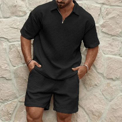 LUXO SÆT™ - Herrernes Luksuriøse Afslappede T-shirt og Shorts-sæt