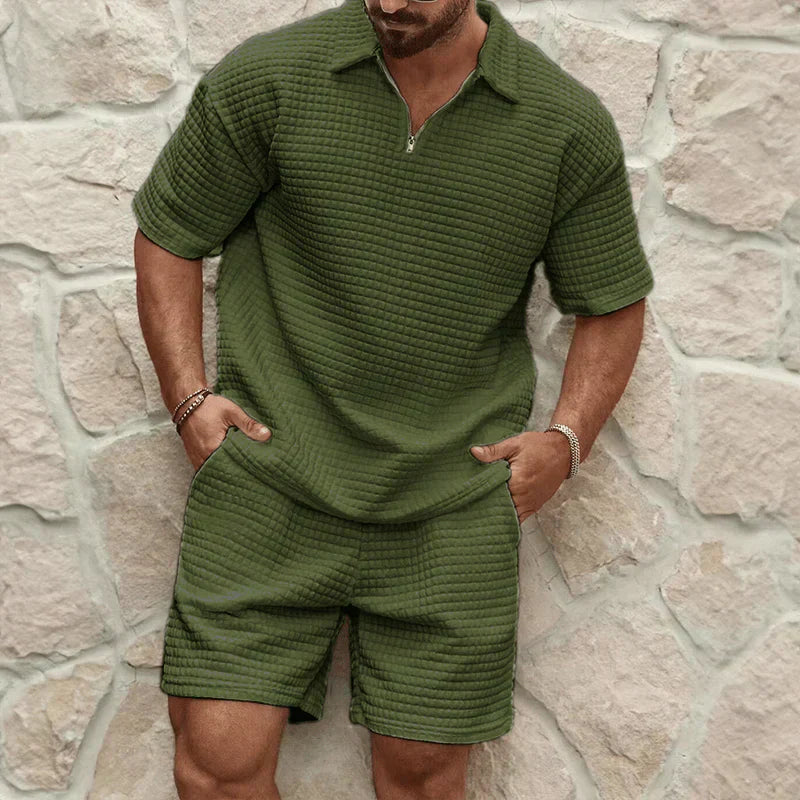 LUXO SÆT™ - Herrernes Luksuriøse Afslappede T-shirt og Shorts-sæt
