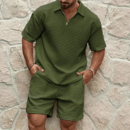 LUXO SÆT™ - Herrernes Luksuriøse Afslappede T-shirt og Shorts-sæt