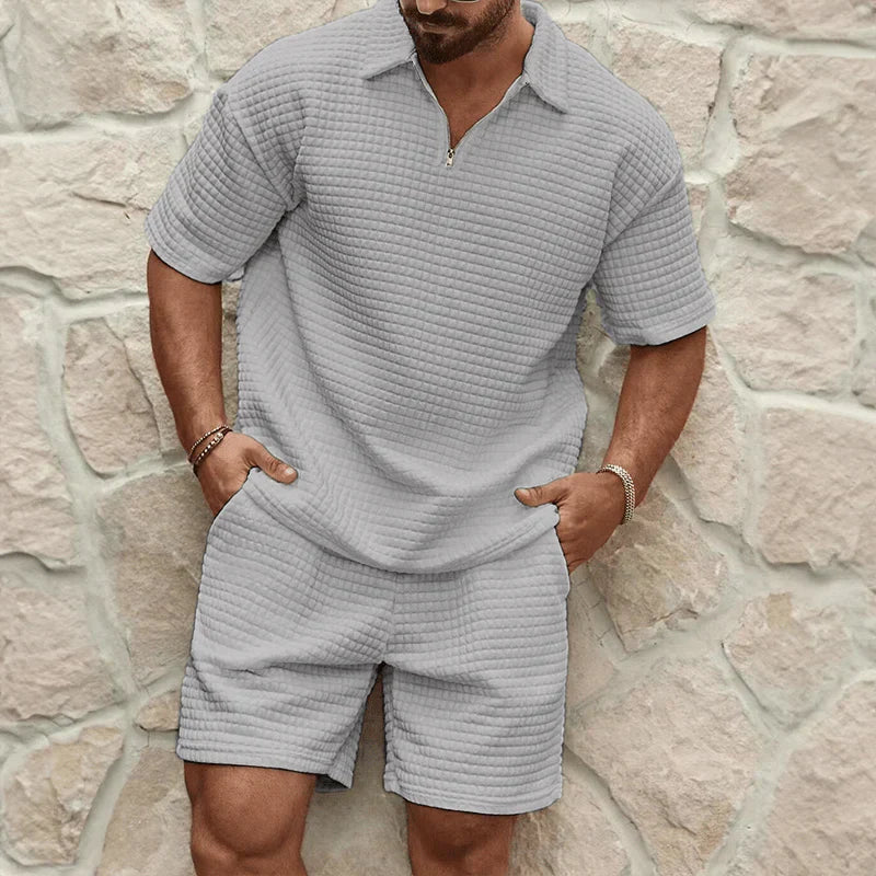LUXO SÆT™ - Herrernes Luksuriøse Afslappede T-shirt og Shorts-sæt