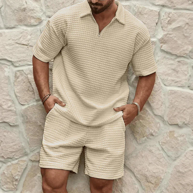 LUXO SÆT™ - Herrernes Luksuriøse Afslappede T-shirt og Shorts-sæt